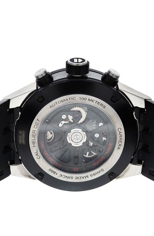 Watchfinder & Co. Tag Heuer  Carrera Chronograph Rubber Strap Watch, 45mm In Black
