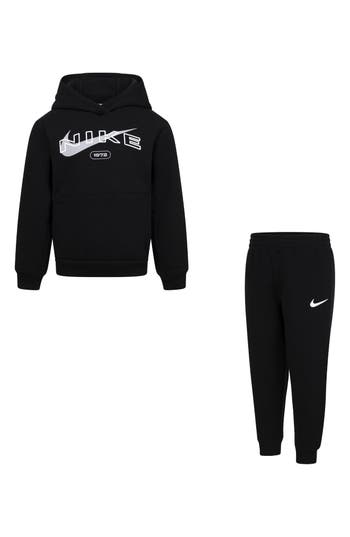 Nike Kids' Fleece Pullover & Joggers Set In Black