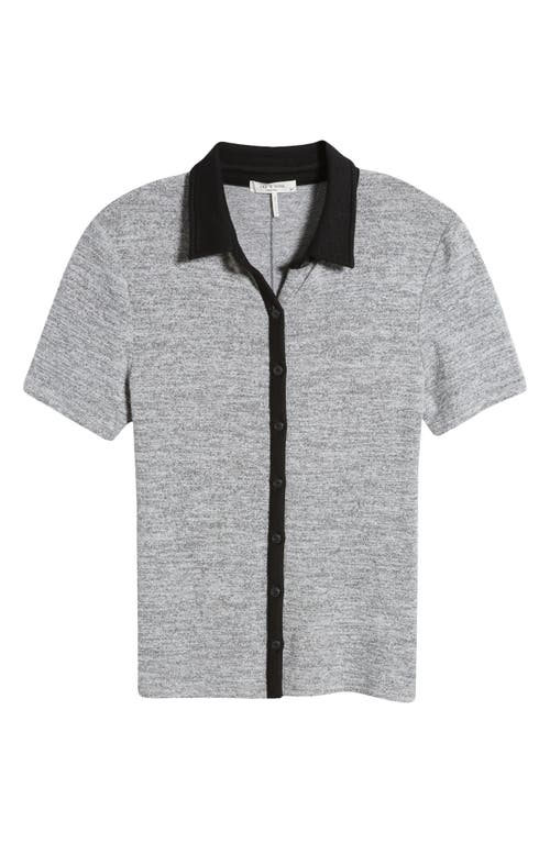 Shop Rag & Bone The Knit Colorblock Polo In Heather Grey