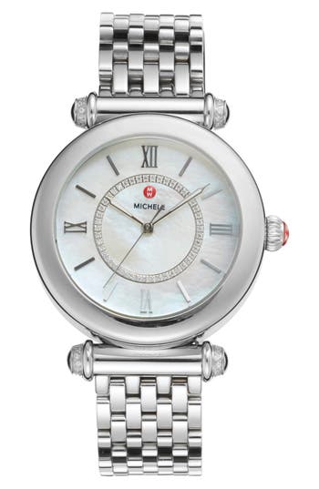 Michele Caber Diamond Bracelet Watch, 35mm In Metallic
