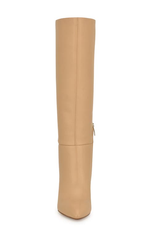 Shop Nine West Peachey Pointed Toe Knee High Boot In Natural