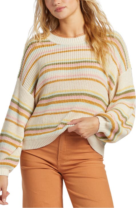 Sheer Love Stripe Cotton Blend Sweater