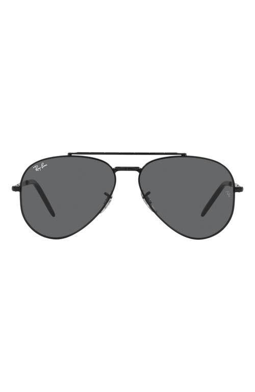 Ray-Ban 58MM PILOT SUNGLASSES in Black /Dark Grey at Nordstrom