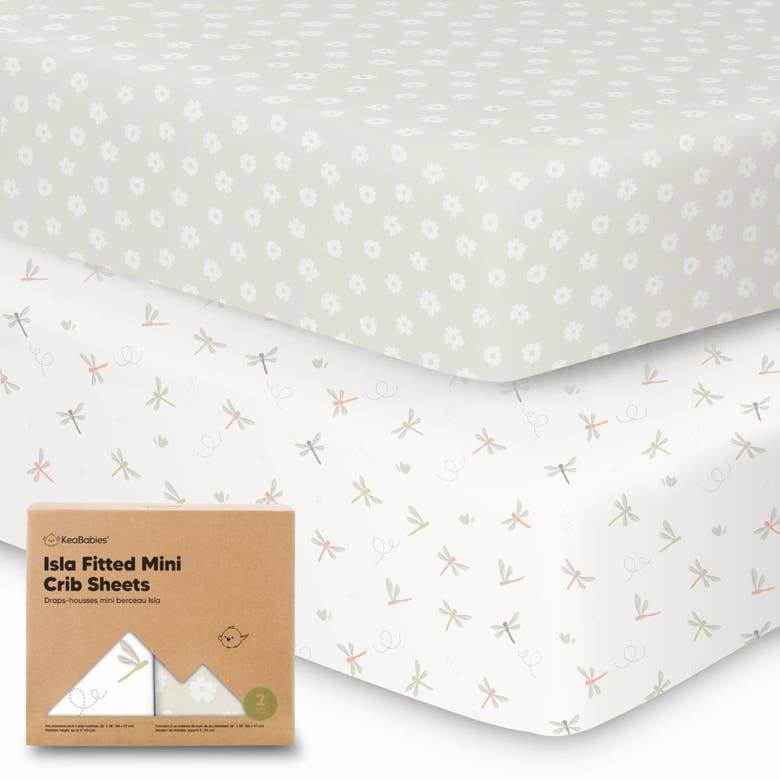 Keababies Soothe Fitted Mini Crib Sheet In Meadow