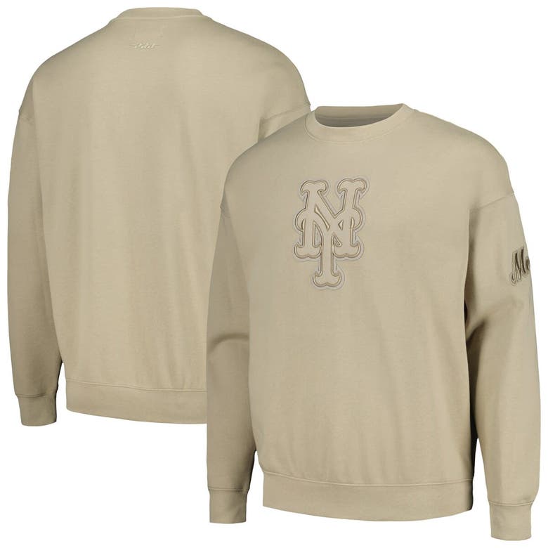 Pro Standard Pewter New York Mets Neutral Drop Shoulder Pullover Sweatshirt