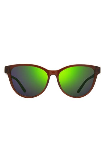 Revo Daphne 56mm Oval Polarized Sunglasses In Brown