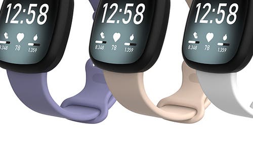 Shop The Posh Tech Assorted Silicone Fitbit Band In White/light Pink/periwinkle
