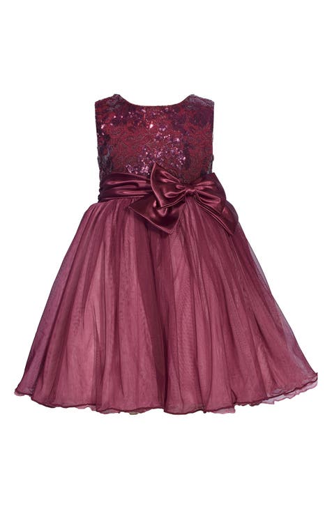 Burgundy little girl dress best sale