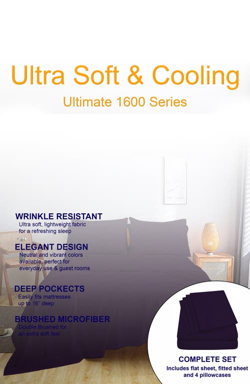 Luxury Home Brushed Microfiber Sheet Set In Eggplant