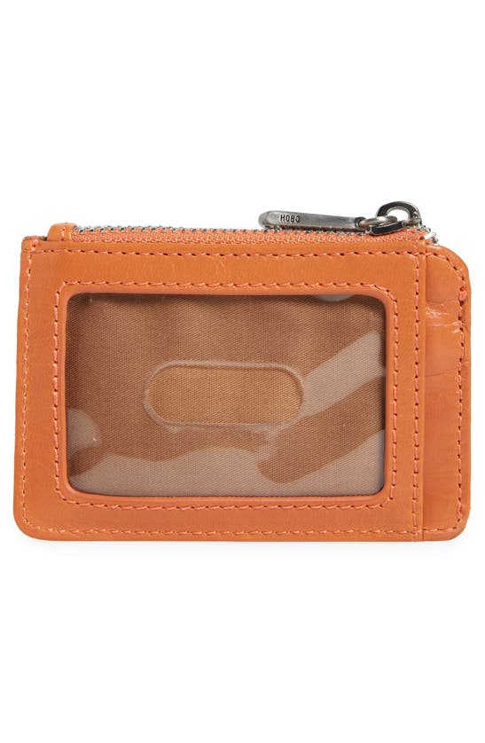 Shop Hobo Kai Leather Cardholder In Dusty Coral