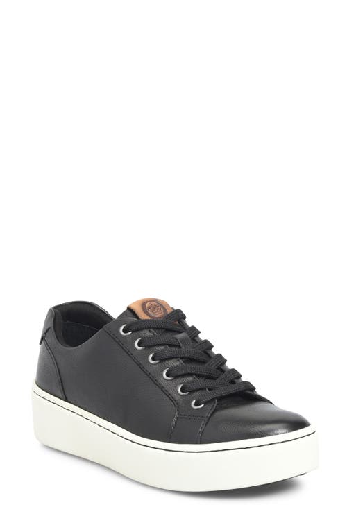 Mira Platform Sneaker in Black Leather