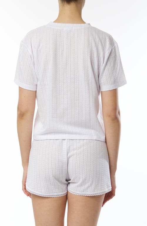 Andine Holland Pointelle Stitch Pajama T-shirt In White
