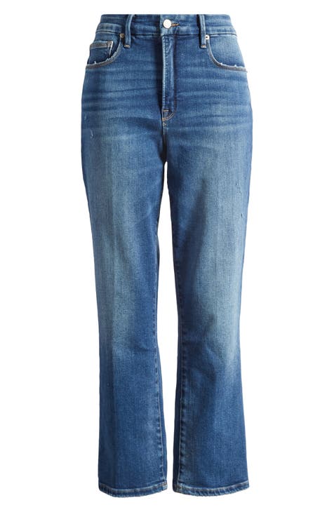 Talbots Womens Straight Leg Cropped Jeans Denim Stretch 5 Pockets Blue –  Goodfair