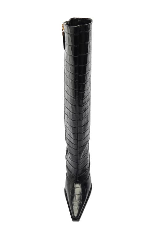 Schutz Raffaela Up Pointed Toe Knee High Boot In Black