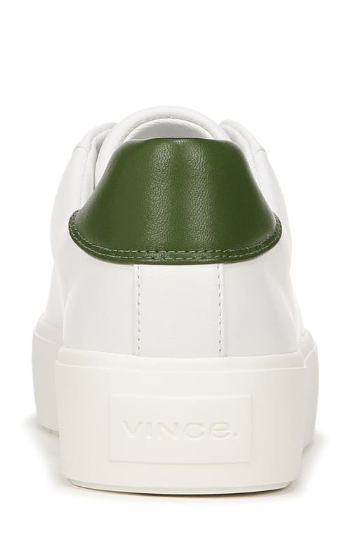 Shop Vince Benfield Leather Platform Sneaker In White/palmleaf