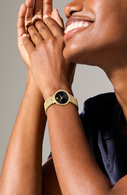 Movado Women's Museum Classic Yellow Goldtone Stainless Steel Bracelet Watch/29.5mm In Black