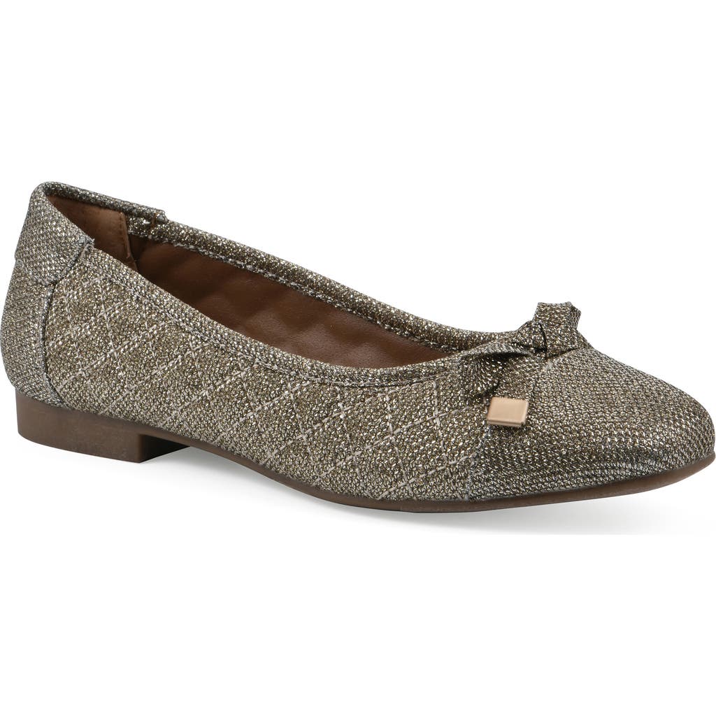 Cliffs By White Mountain Bocah Cap Toe Ballet Flat In Gold Glitter Fabric