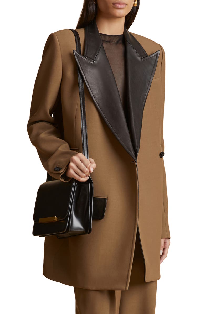 Khaite Jacobson Mixed Media Blazer Nordstrom