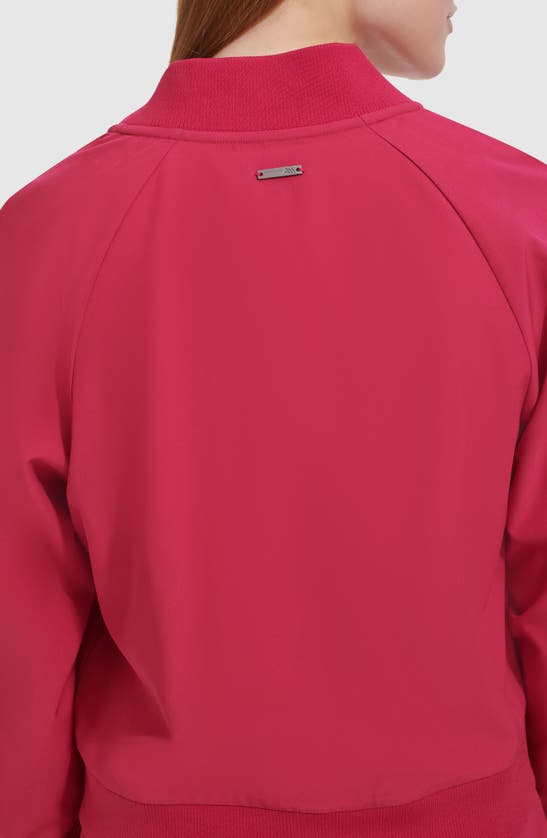 Andrew Marc Stretch Zip-up Jacket In Dragon Fruit