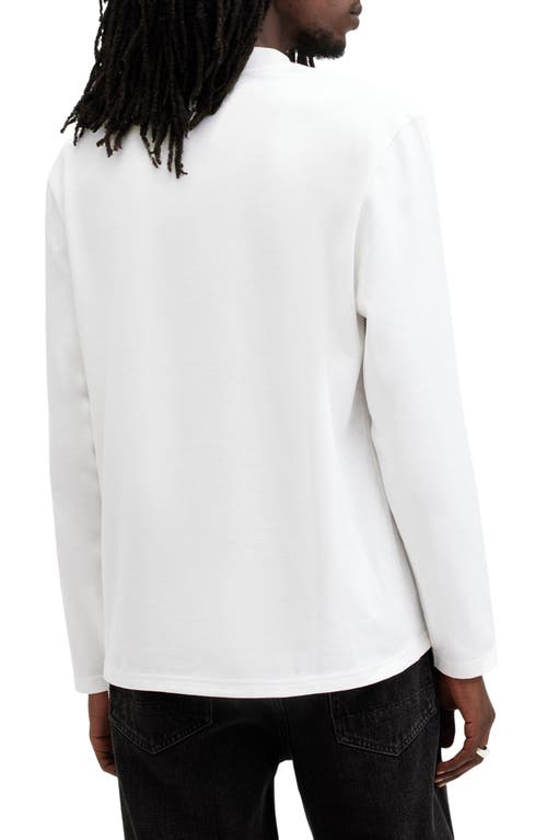 Shop Allsaints Long Sleeve Cotton T-shirt In Chalk White