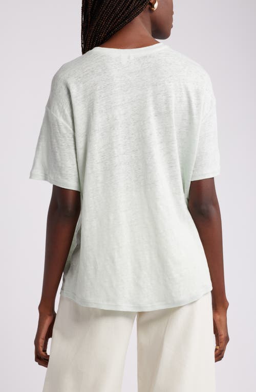 Shop Nordstrom Linen Pocket T-shirt In Teal Chalk