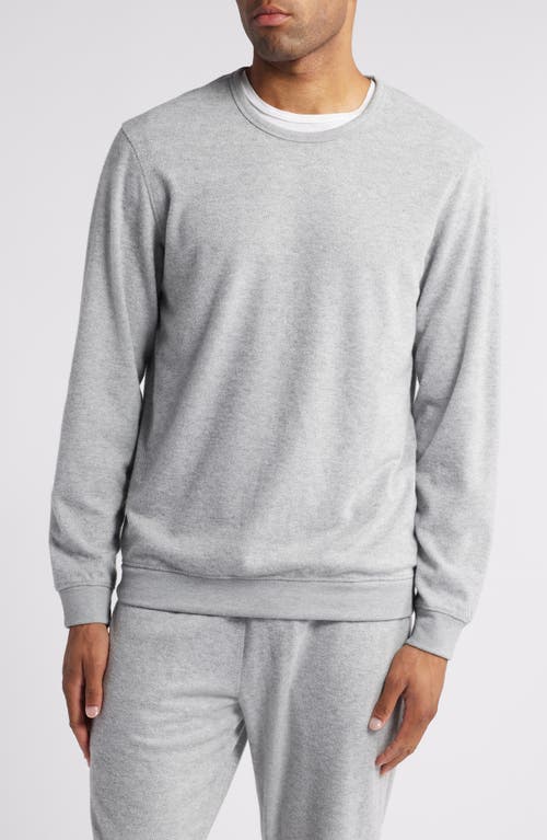 Daniel Buchler Brushed Twill Crewneck Sweatshirt In Grey