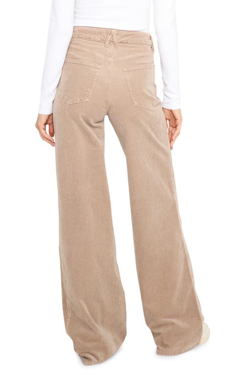 Shop Good American Skate Stretch Cotton Blend Corduroy Pants In Flax