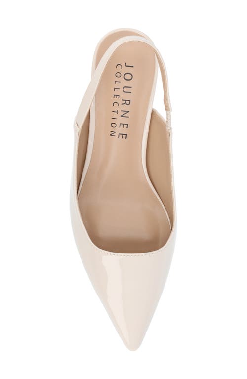 Journee Collection Paulina Slingback Pump In Patent/beige