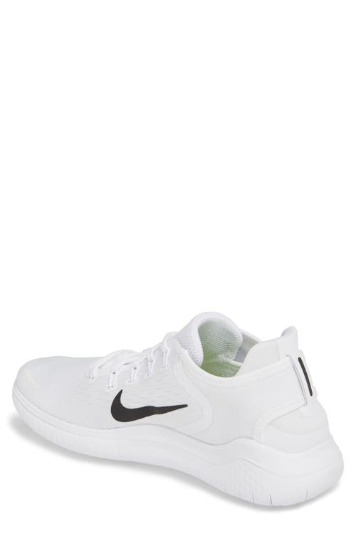 Shop Nike Free Rn 2018 Running Shoe In White/black