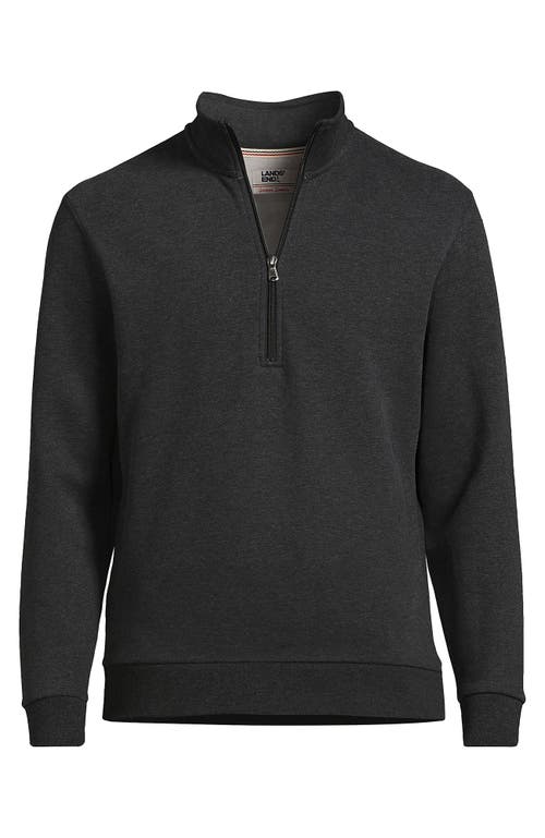 Shop Lands' End Long Sleeve Serious Sweats Half Zip Mock Sweatshirt In Dark Charcoal Heather