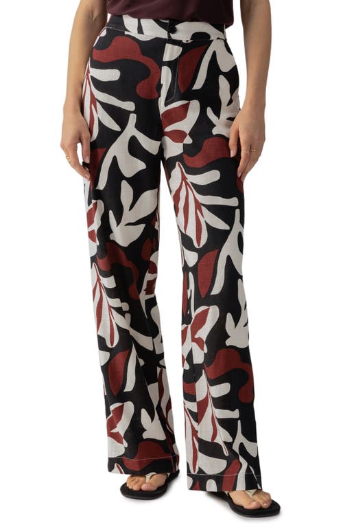 SANCTUARY SANCTUARY THE SOFT PALM PRINT WIDE LEG PANTS 