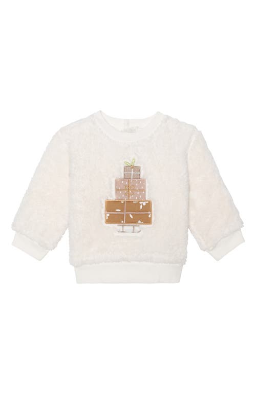 Pl Baby By Petit Lem Faux Shearling Sweatshirt, Leggings & Socks Set In Gifts