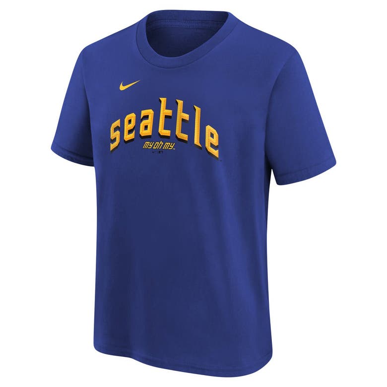 Shop Nike Youth  Royal Seattle Mariners City Connect Wordmark T-shirt