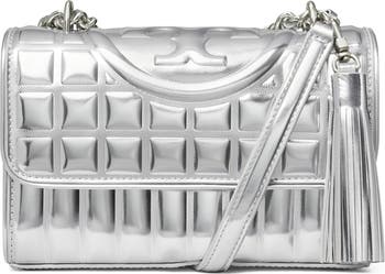 Tory burch fleming metallic hot sale small convertible shoulder bag