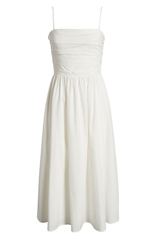 Shop Wayf Sammie Pleat Strapless Stretch Cotton Sundress In Ivory