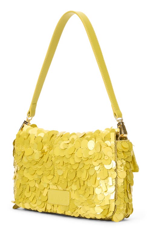 Shop Staud Timmy Sequin Shoulder Bag In Pear