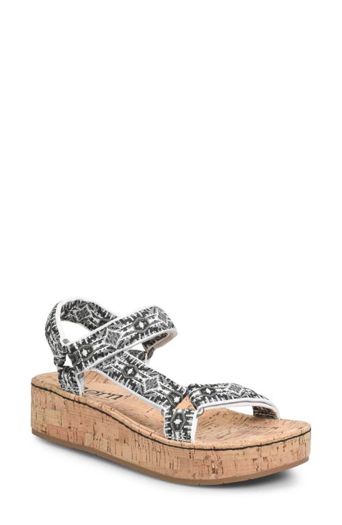 Børn Sirena Platform Sandal in Black/White Multi at Nordstrom, Size 10