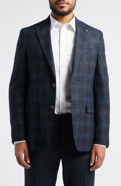 Jack Victor Midland Deco Plaid Wool Blend Sport Coat in Navy 