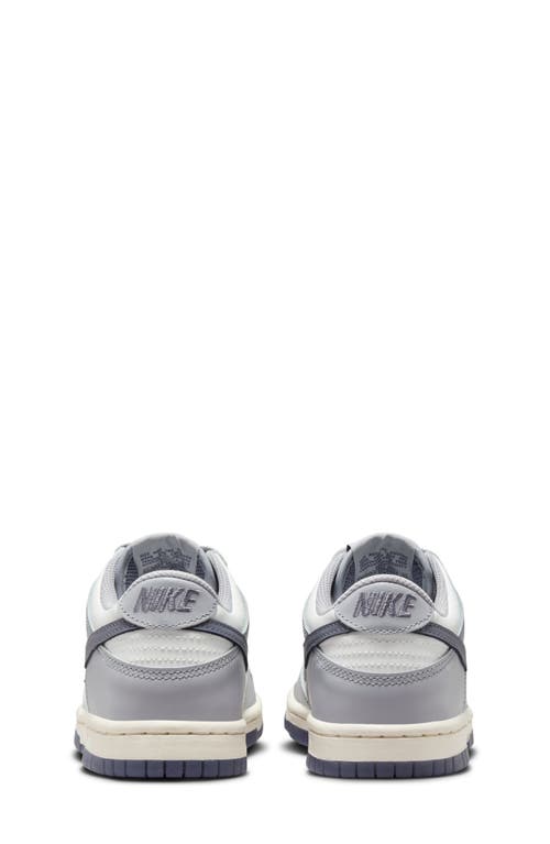 Nike Kids' Dunk Low Basketball Sneaker In White/carbon/wolf Grey