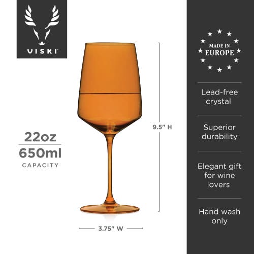 Viski Reserve Nouveau Crystal Wine Glasses Set Of 4 In Sunset