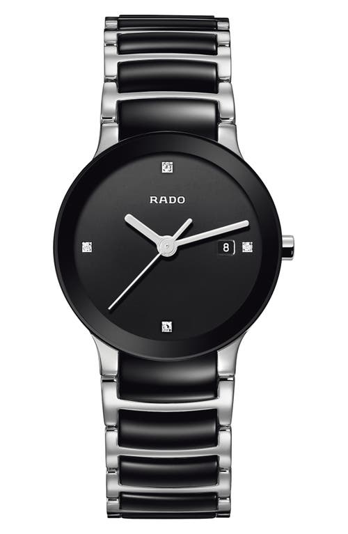 Rado Centrix Diamond Bracelet Watch, 28mm In Black