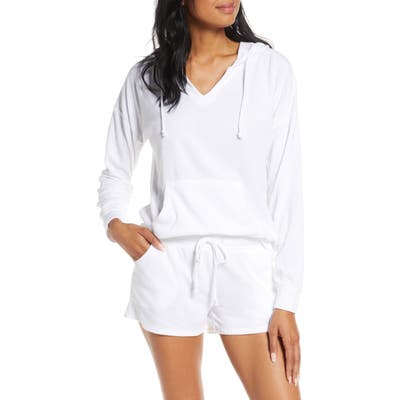 Pj Salvage Hoodie & Shorts Pajamas, White