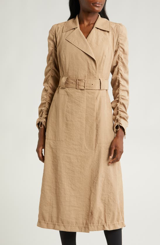 Shop Blanc Noir Penelope Soft Trench Coat In Warm Taupe