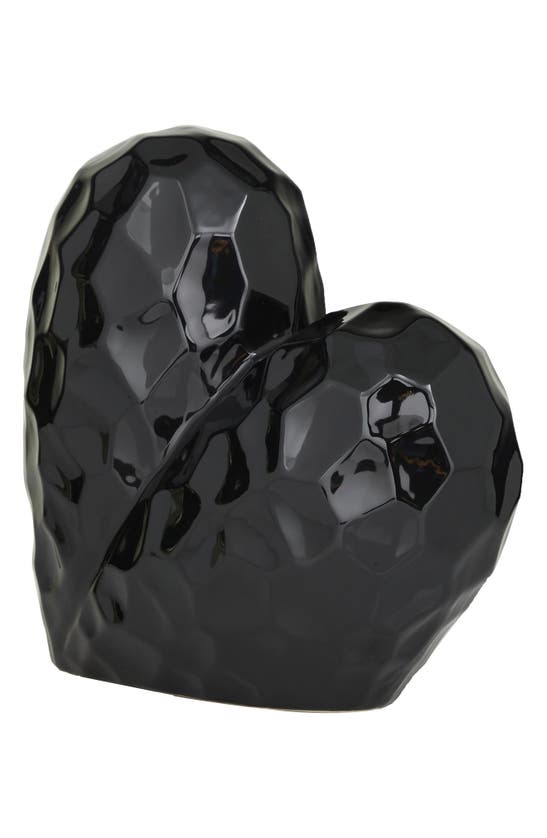 VIVIAN LUNE HOME VIVIAN LUNE HOME BLACK PORCELAIN HEART SCULPTURE