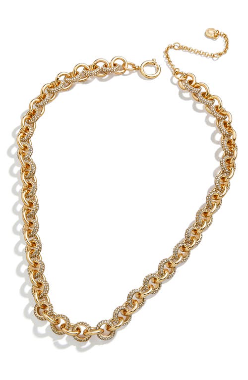 Shop Baublebar Pavé Chain Link Necklace In Gold/clear