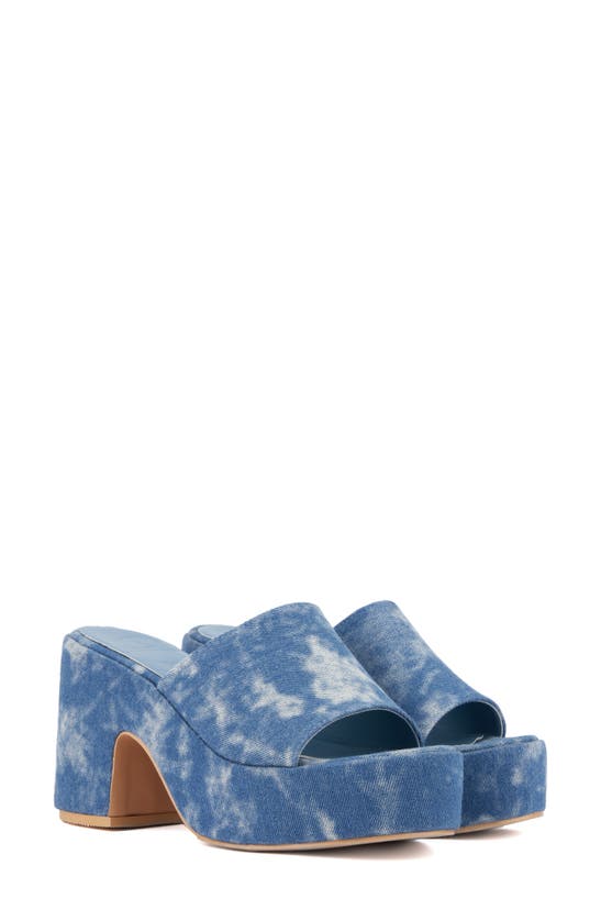 Shop Olivia Miller Crush Platform Slide Sandal In Blue