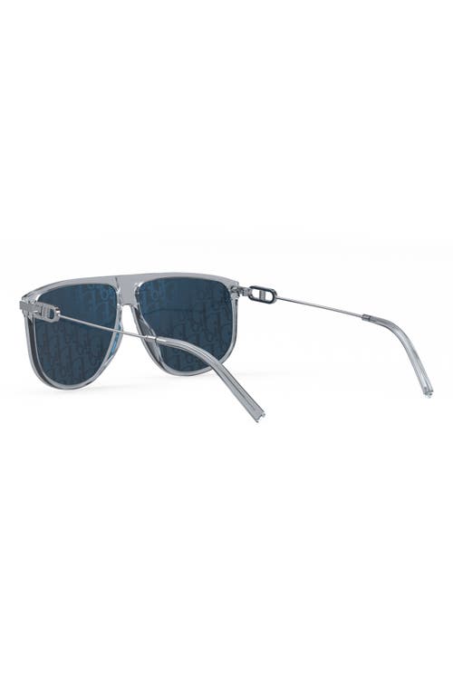 Shop Dior Cdlink S2u 63mm Square Flat Top Sunglasses In Crystal/blue