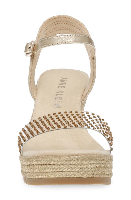 Anne Klein Wylie Platform Wedge Sandal In Gold Crystal | ModeSens