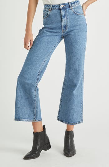Rolla's East Coast High Waist Crop Flare Jeans In Cindy Blue