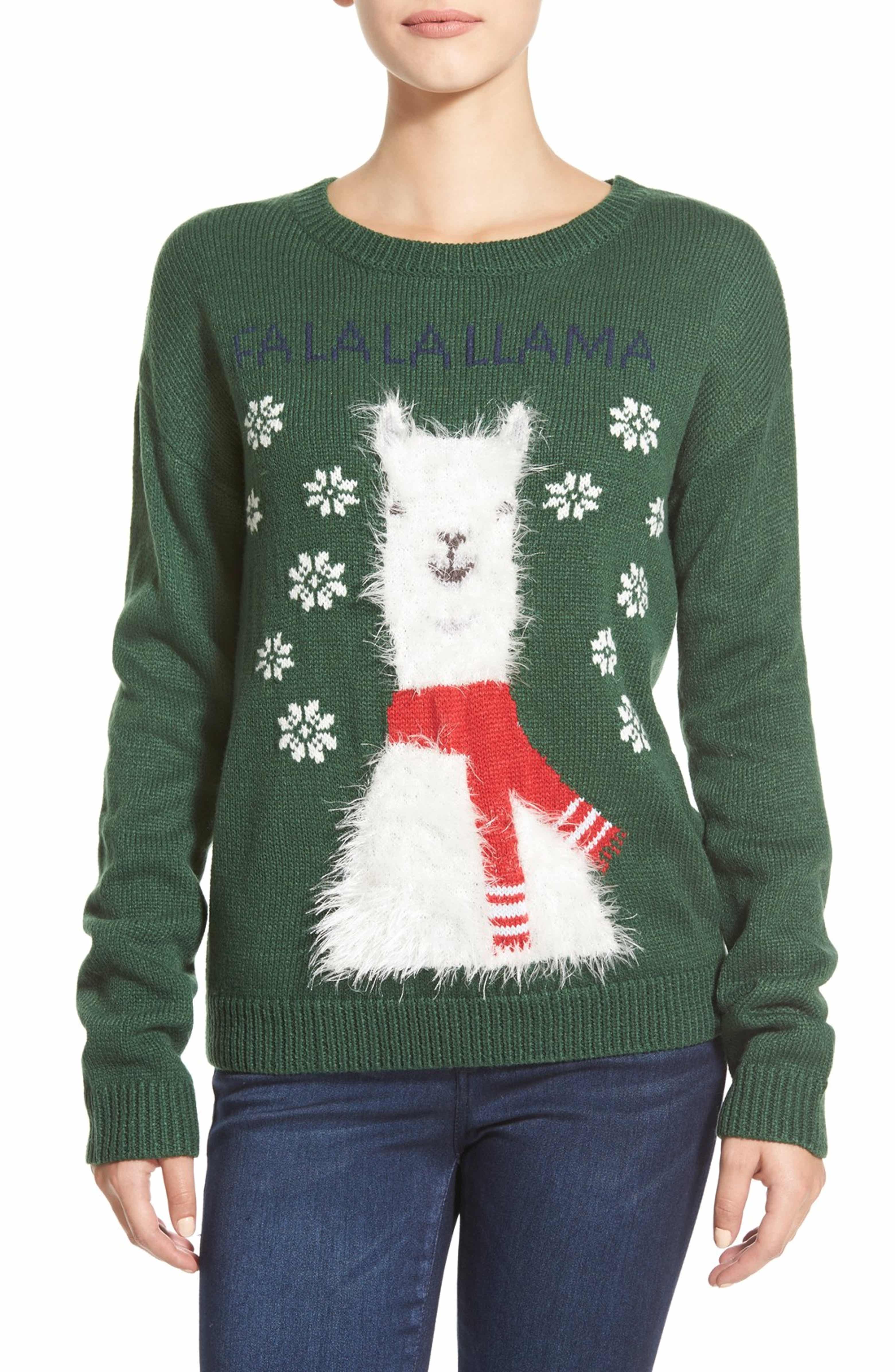 BP. 'Fa La La Llama' Graphic Christmas Sweater Nordstrom Christmas Sweater With Llama